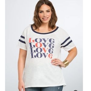 Torrid size 2 LOVE football tee